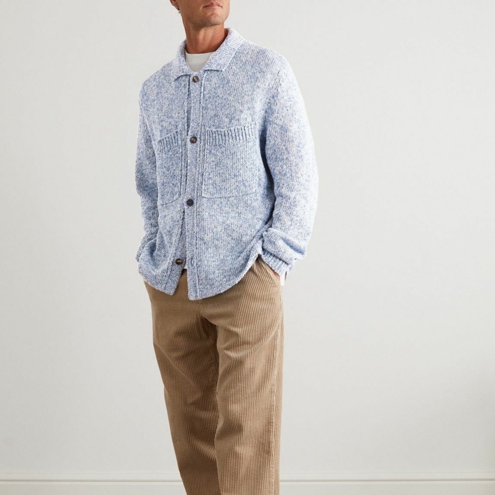 🆕 Miles Leon | Cotton Cardigan Sweater Light Blue